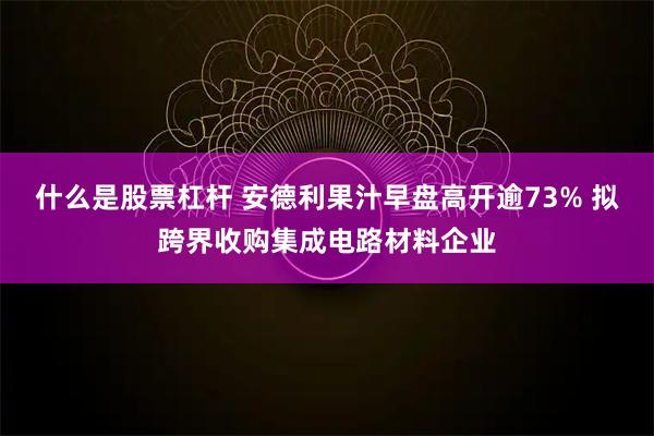 什么是股票杠杆 安德利果汁早盘高开逾73% 拟跨界收购集成电路材料企业